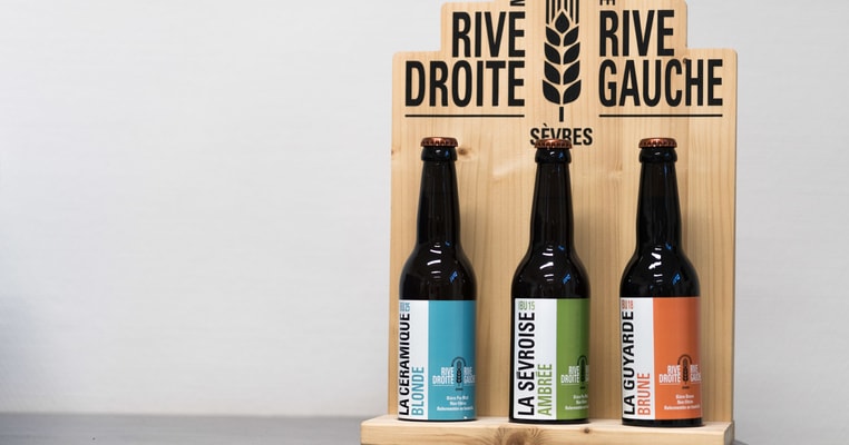 Présentoir à bière de la Brasserie Rive Droite Rive Gauche